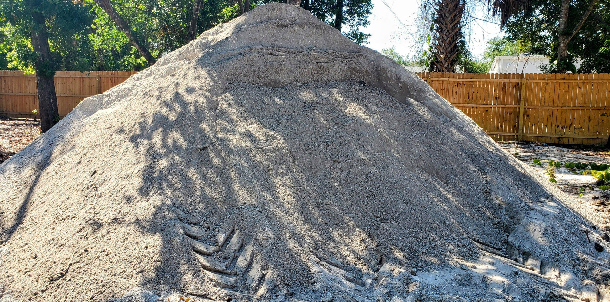 Bulk pile of Premium Paver Base Type 1 Grade A showing clean, finely refined recycled concrete ideal for paver foundations, patios, and walkways from Mulch and Stuff